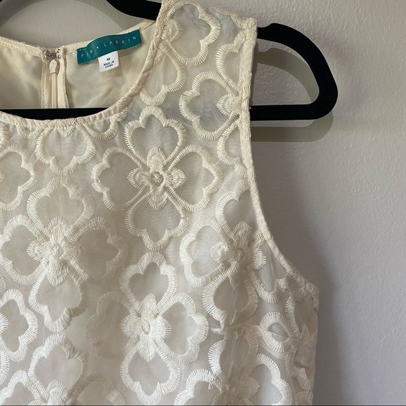 NWOT Anthropologie Pim + Larkin Cream Lace Flower Design Sleeveless Dress - Picture 4 of 12